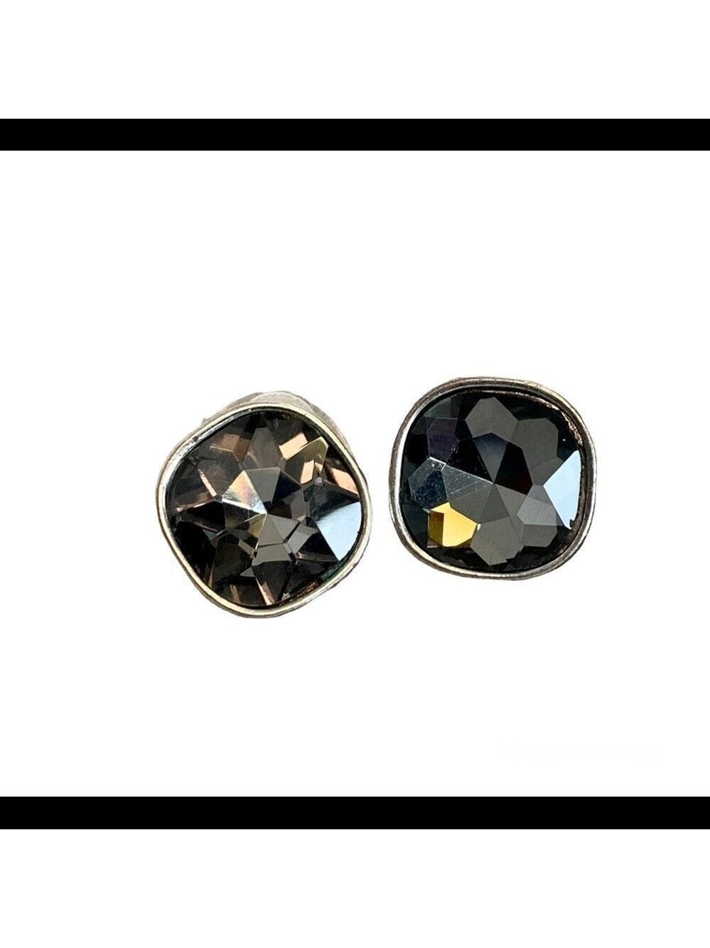 Black Crystal gem jewelled stud earrings